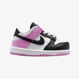 toddler nike dunk low (off white/black-lt magenta)