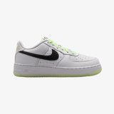gradeschool nike air force 1 low (photon dust/black barely volt)