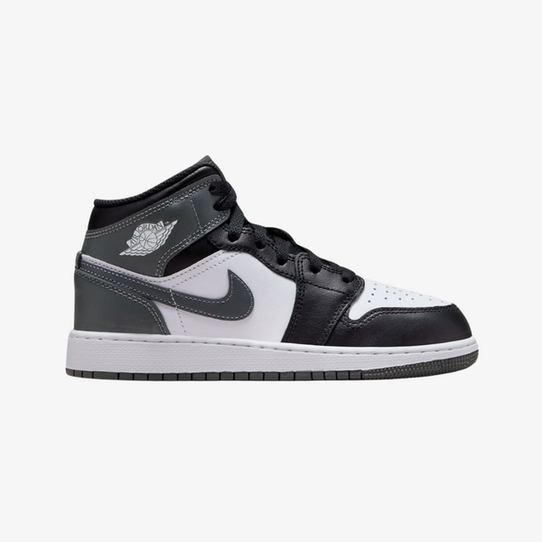 gradeschool jordan 1 mid (black/iron grey)