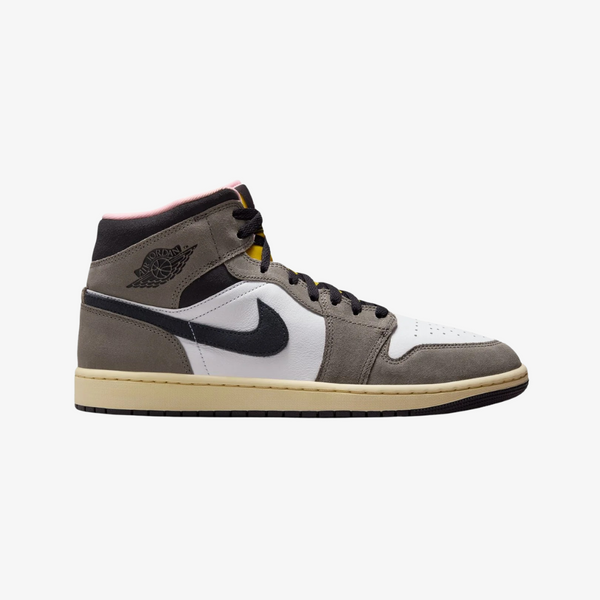 mens jordan 1 mid se (white/oil grey)