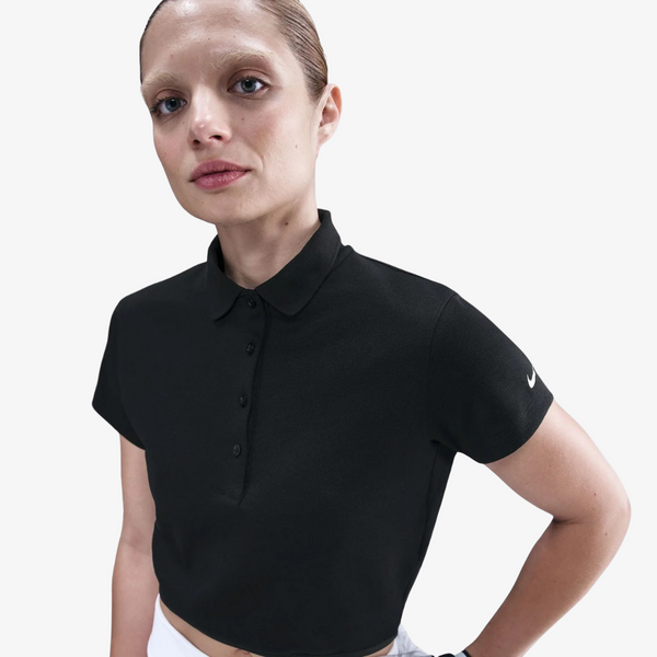 womens nike s/s golf polo (black/sail)