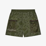 mens malbon golf mesh pocket short (olivine)