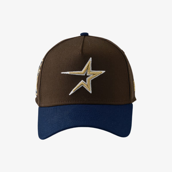 new era x premiumgoods. houston astros 9forty a-frame (walnut/navy)