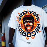 mens premiumgoods. x bigtyme recordz flame skull s/s tee (white)