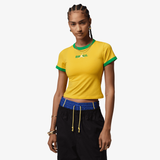womens jordan brasil crop s/s tee (varsity maize/lucky green)