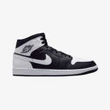 mens jordan 1 mid se (black/white-black)