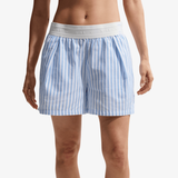 womens nike sportswear mid rise shorts (light photo blue)