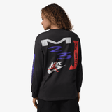 womens jordan flight oversized l/s tee (off noir)