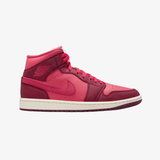 womens jordan 1 mid se (team red/sierra red)