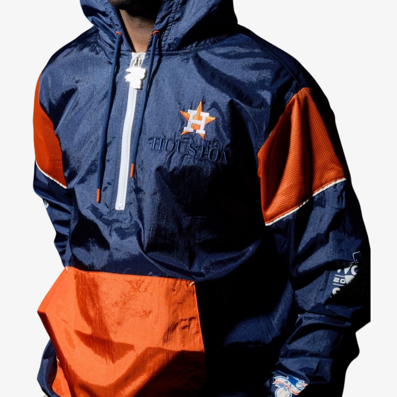 mens mitchell and ness houston astros current logo anorak (navy/orange)