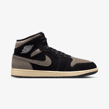 mens jordan 1 mid se (black/olive grey)