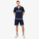 mens sergio tacchini tito s/s polo (martime blue)