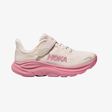 preschool hoka clifton 10 (cream/pink)