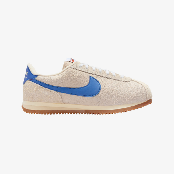 womens nike cortez vintage suede (sand drift/game royal)