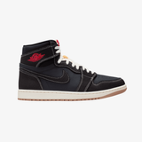 mens jordan 1 retro high og flight club (black/university red-sail-gum med brown)