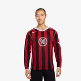 mens nike total 90 dri-fit l/s soccer jersey (gym red/white)