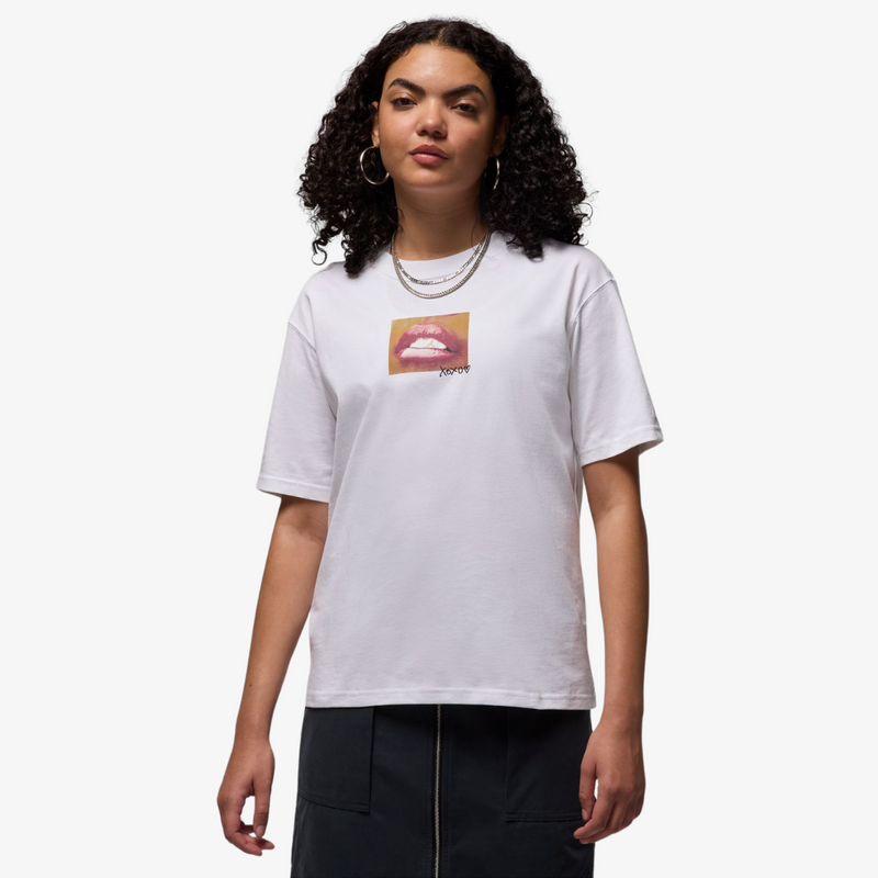 womens jordan graphic s/s tee (white)