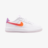 preschool nike force 1 low (white/bright violet-turf orange)
