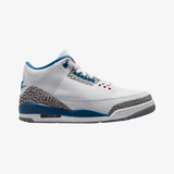 mens jordan 3 retro "true blue" (white/fire red-true blue)