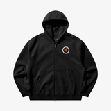 mens jordan flight club zip up fleece hoodie (black)