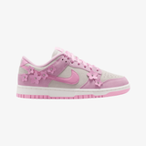 womens nike dunk low se "florette" (pink rise/pink rise-sail)