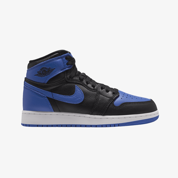 gradeschool jordan 1 retro high og (black/game royal/white)