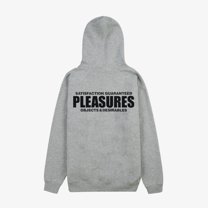 mens pleasures full zip staff hoodie (grey)