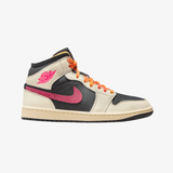 womens jordan 1 mid se edge (pale ivory/racer pink-black)