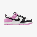gradeschool nike dunk low (off white/black-lt magenta)