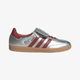 womens adidas samba lt (silver metallic/preloved ruby)