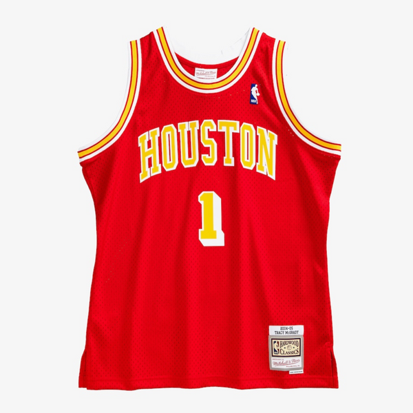 mens mitchell and ness tracy mcgrady jersey (red/yellow)