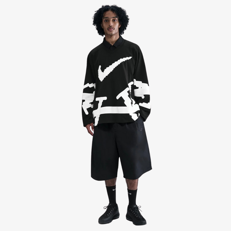 mens nike sportswear club hockey jersey (black/white)