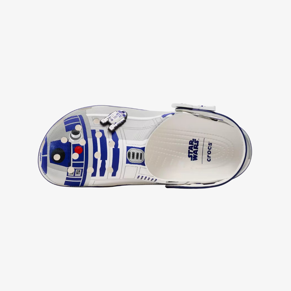preschool crocs x starwars r2d2 classic clog (white/blue)