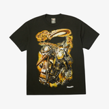 mens huf x marvel ghost rider vengeance s/s tee (washed black)