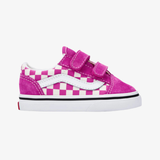 toddler vans old skool v (checkerboard purple cactus flower)