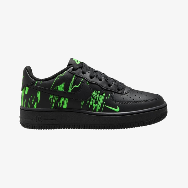 gradeschool nike air force 1 lv8 (black green strike)