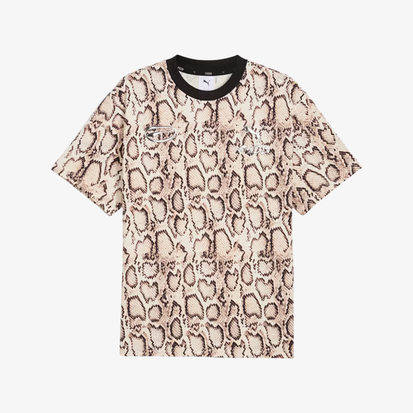 mens puma x a$ap rocky snakeskin s/s tee (frosted ivory-aop)