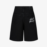mens pleasures x daft punk lucky studded jorts (black)