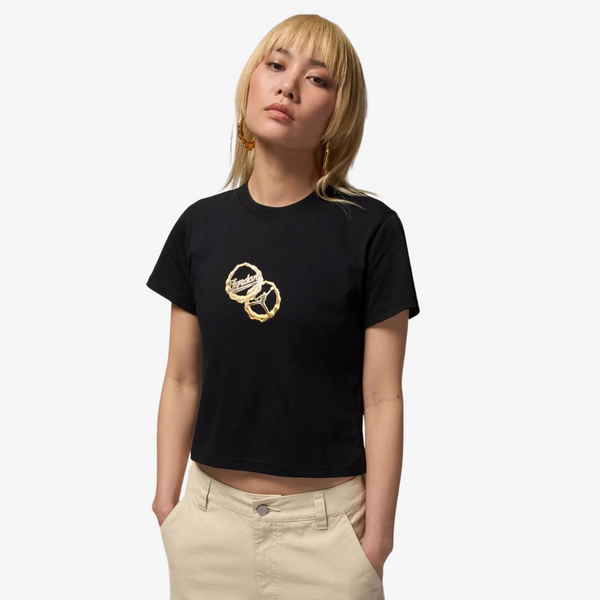 womens jordan brooklyn s/s tee (black/white)