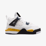 toddler jordan 4 retro (white/tour yellow-dark blue grey-black)