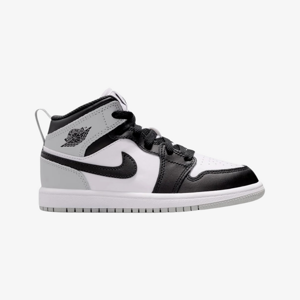 preschool jordan 1 mid (white/black/light smoke grey)