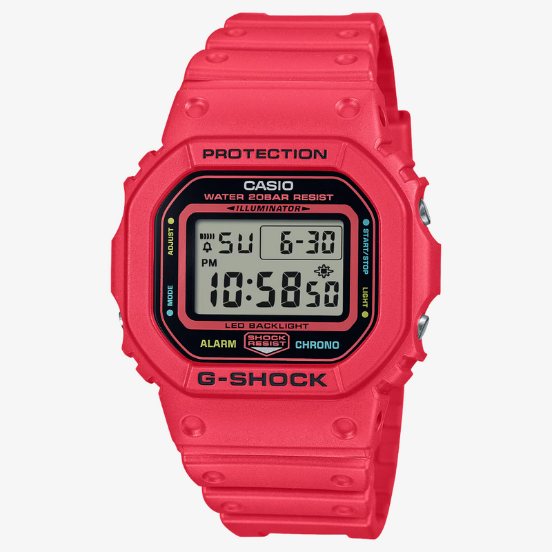 casio g shock digital watch (red)