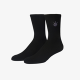 huf green buddy embroidered sock (black)