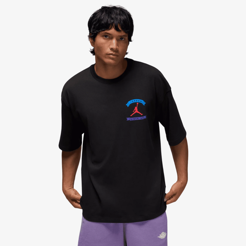 mens jordan reissue oversized s/s crew (black)