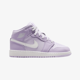 gradeschool jordan 1 mid (violet mist/white-barely grape)