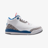 preschool jordan 3 retro "true blue" (white/fire red-true blue)