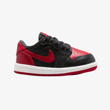 toddler jordan 1 retro low og "banned" (black/varsity red)