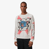mens jordan black cat l/s tee (white/multi)