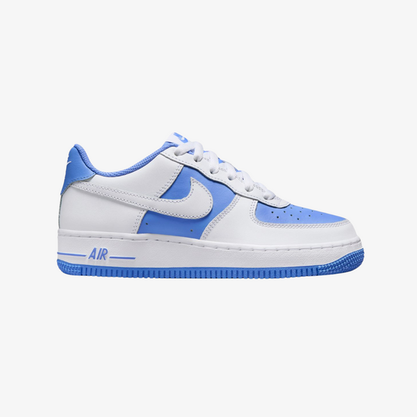 gradeschool nike air force 1 low (white/royal pulse)