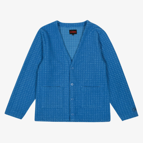 mens pleasures boredom cardigan (blue)